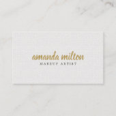 ミニマルエレガントステクスチャホワイトメイクアップアーティスト 名刺 (正面)