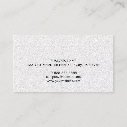 ミニマルエレガントステクスチャホワイトモノグラム 名刺 (裏面)