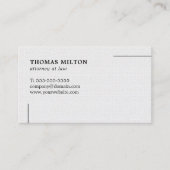 ミニマルエレガントステクスチャホワイト弁護士 名刺 (正面)