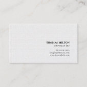 ミニマルエレガントステクスチャホワイト弁護士 名刺 (正面)
