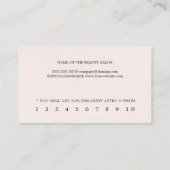 ミニマルエレガントステクスチャライトピンク美しい ロイヤリティカード (裏面)