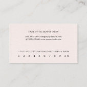 ミニマルエレガントステクスチャライトピンク美しい ロイヤリティカード (裏面)