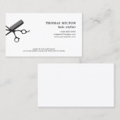 ミニマルエレガントスハサミ櫛ヘアスタイリスト 名刺 (正面/裏面)