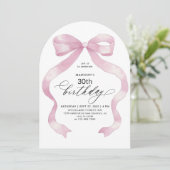 ミニマルエレガントスピンクコケット大人誕生日 招待状 (スタンド正面)