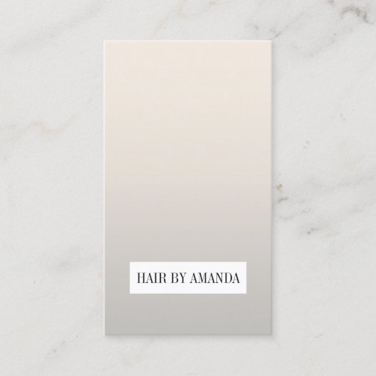 ミニマルエレガントスフェイクシルバーホワイト美容師 名刺 (正面)