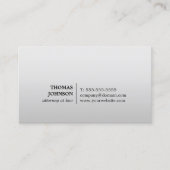 ミニマルエレガントスフェイクシルバー弁護士 名刺 (正面)