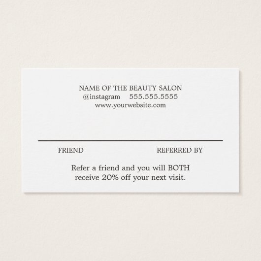 ミニマルエレガントスフェイクシルバー美しいサロン (裏面)