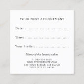 ミニマルエレガントスフェイクシルバー美しいサロン 予約カード (裏面)
