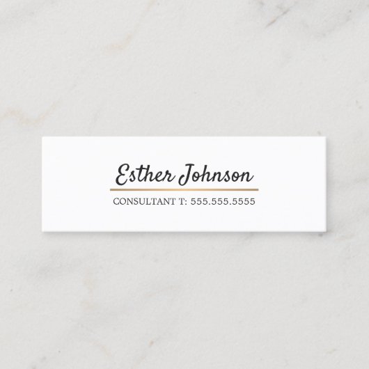 ミニマルエレガントスフェイク銅ラインコンサルタント スキニー名刺 (正面)