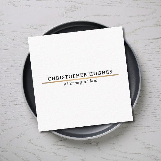 ミニマルエレガントスフェイク銅線弁護士 スクエア名刺