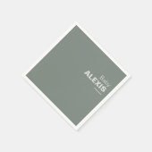 ミニマルエレガントスフォーマルグリーンベイビーシャワー スタンダードカクテルナプキン (角)