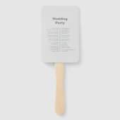 ミニマルエレガントスフォーマルグリーン結婚式 プログラム ハンドファン (裏面)