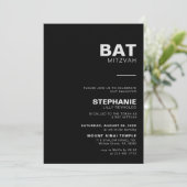 ミニマルエレガントスフォーマルブラックバルミツワー 招待状 (スタンド正面)