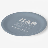 ミニマルエレガントスフォーマルブルーバー（ユダヤ教の）バル・ミツバー ペーパープレート (アングル)