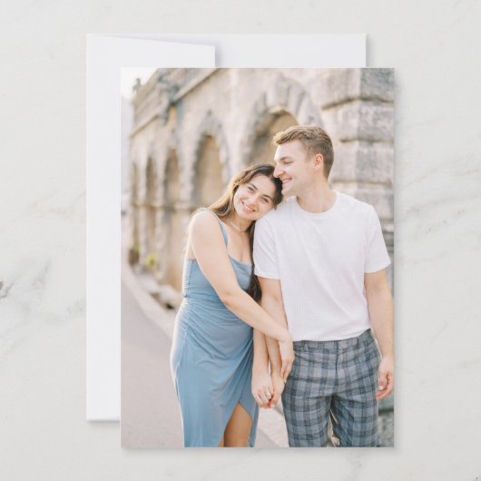 ミニマルエレガントスフォーマル結婚モノグラムの写真 招待状 (裏面)