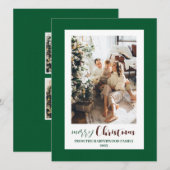 ミニマルエレガントスフレームファミリークリスマス3写真 シーズンカード (正面/裏面)