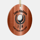 ミニマルエレガントスブラッシュコパーゴルフデザイン セラミックオーナメント (右)