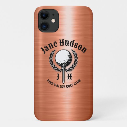 ミニマルエレガントスブラッシュコパーゴルフデザイン Case-Mate iPhoneケース (裏面)