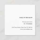ミニマルエレガントスボース金ゴールドはさみ美容師 スクエア名刺 (裏面)