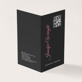 ミニマルエレガントスモダングレーのプレーンQRコード 名刺