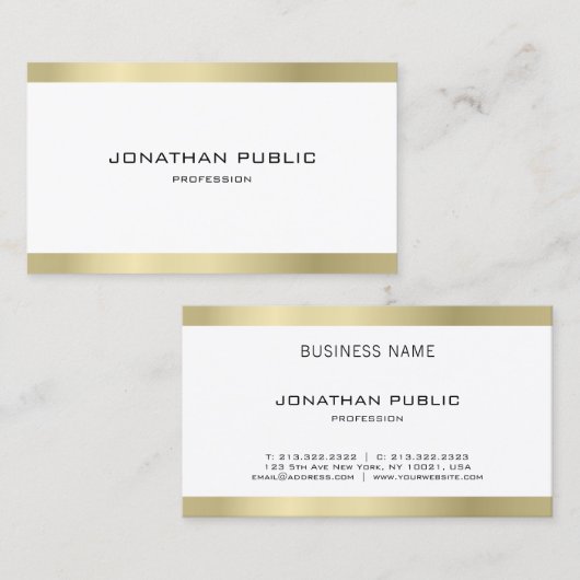 ミニマルエレガントスモダンデザイントレンディープレーン 名刺 (正面/裏面)