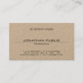 ミニマルエレガントスモダントレンディーブラウンクラフト紙 名刺 (正面)