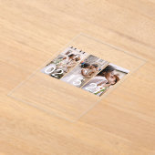 ミニマルエレガントスモダン写真結婚の3枚 アクリル招待状 (レイダウン)