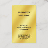 ミニマルエレガントスモダン金ゴールドバンド写真ヨーロッパ 名刺 (裏面)