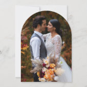 ミニマルエレガントスモダン金ゴールド結婚写真 招待状 (裏面)