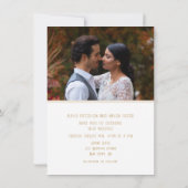 ミニマルエレガントスモダン金ゴールド結婚写真 招待状 (裏面)