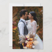 ミニマルエレガントスモダン金ゴールド結婚写真 招待状 (裏面)