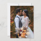 ミニマルエレガントスモダン金ゴールド結婚写真 招待状 (裏面)