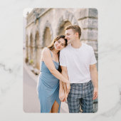 ミニマルエレガントスモノグフォーマルラ結婚ム写真 箔招待状 (裏面)