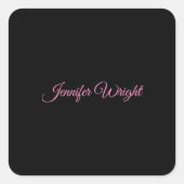 ミニマルエレガントスユニークプの白いピンク スクエアシール (正面)