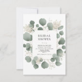 ミニマルエレガントスユーカリブライダルシャワー 招待状 (正面)