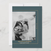 ミニマルエレガントスヴェイルキス結婚写真 招待状 (正面)