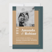 ミニマルエレガントスヴェイルキス結婚写真 招待状 (裏面)