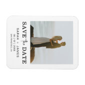 ミニマルエレガントス写真モダン日付の保存 マグネット (横)