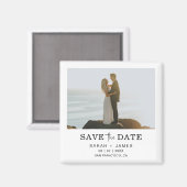 ミニマルエレガントス写真モダン日付の保存 マグネット (正面/裏面)