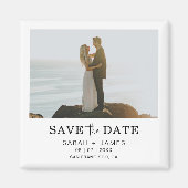 ミニマルエレガントス写真モダン日付の保存 マグネット (正面)