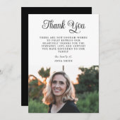 ミニマルエレガントス写真悔やみや弔慰書道 サンキューカード (正面/裏面)