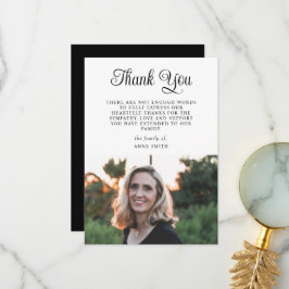 ミニマルエレガントス写真悔やみや弔慰書道 サンキューカード