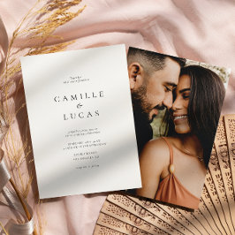 ミニマルエレガントス写真結婚式招待状 招待状