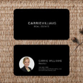 ミニマルエレガントス実在エテート不動産仲介業者ブラック 名刺