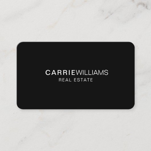 ミニマルエレガントス実在エテート不動産仲介業者ブラック 名刺 (正面)