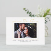 ミニマルエレガントス実在金ゴールド写真の保存 箔招待状 (立ち正面)