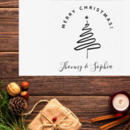 ミニマルエレガントス手描きクリスマスの願い ラバースタンプ