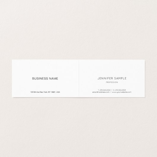 ミニマルエレガントス手書きスクリプシンプルト標準 名刺 (内部フラット)