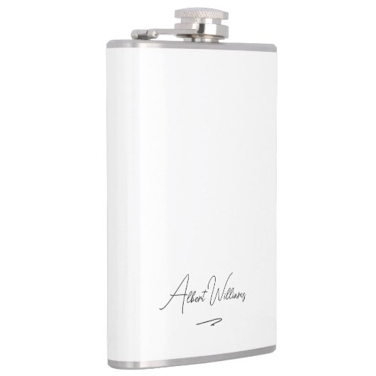 ミニマルエレガントス手書き名前をカスタムする フラスク (右)