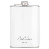 ミニマルエレガントス手書き名前をカスタムする フラスク (正面)